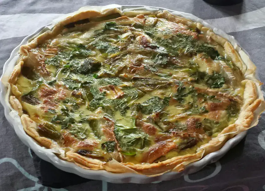 Tarte poireaux thon et fromage de chèvre