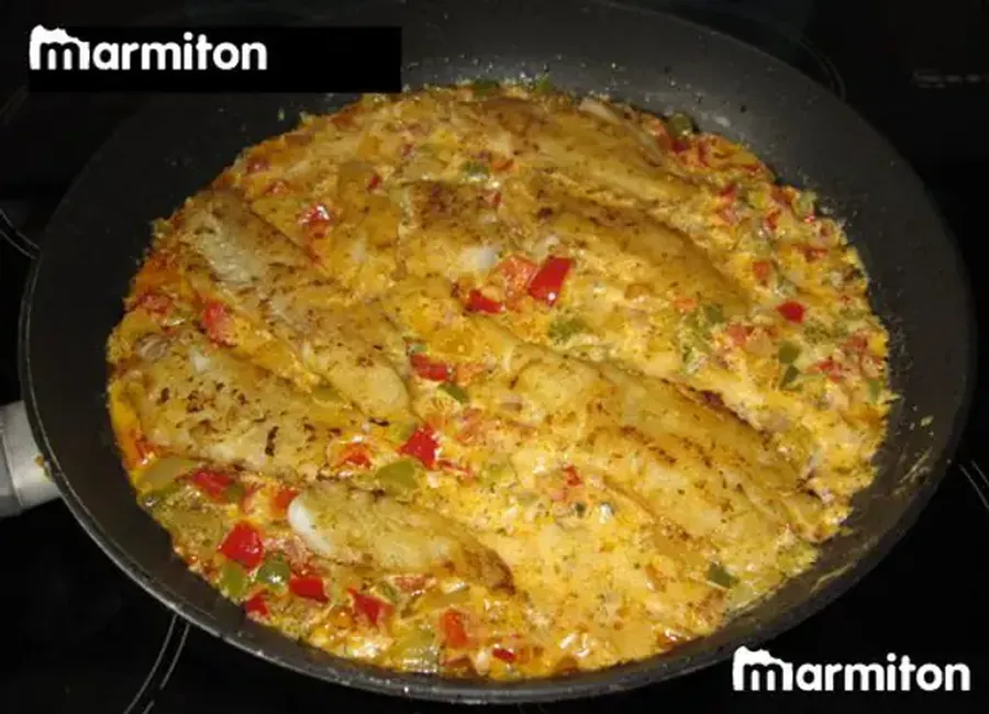 Filets de merlan à la crème de poivrons