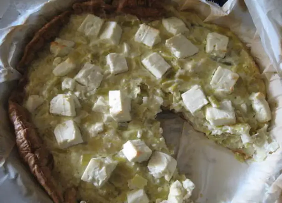 Tarte fondue de poireaux et fêta