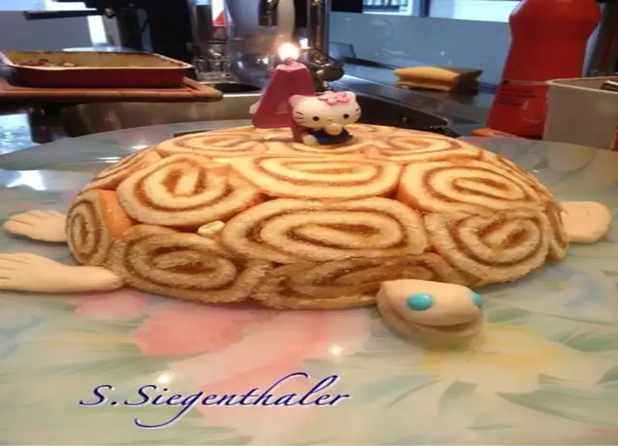 Gâteau tortue à la pêche