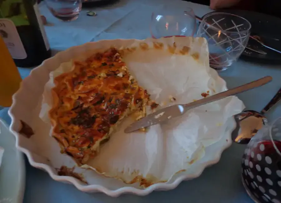 Tarte au fromage de chèvre et a la menthe
