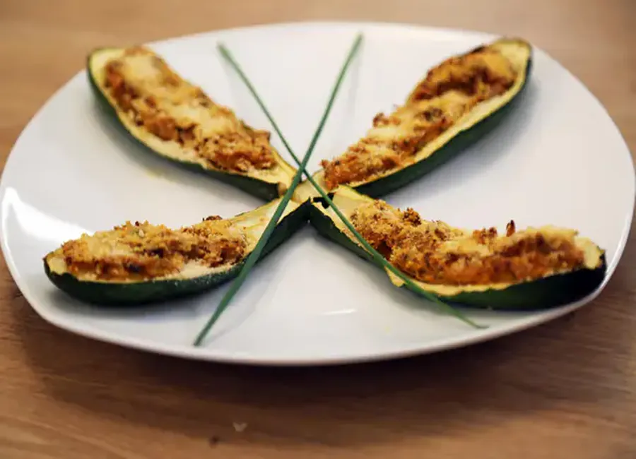 Courgette farcie au maquereau et au fromage frais