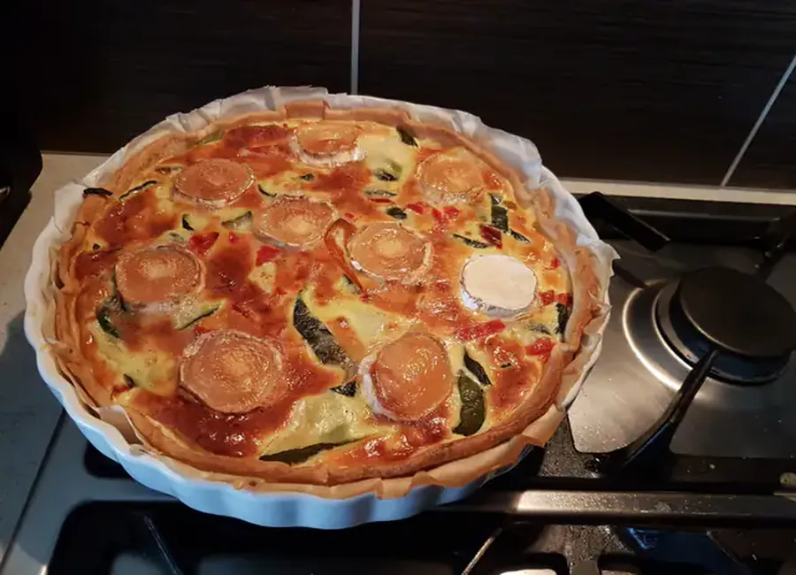 Tarte courgette, poivrons et chèvre