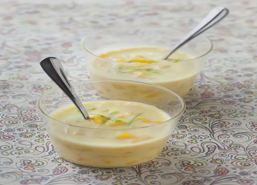 Soupe glacée de mangues au parfum des îles