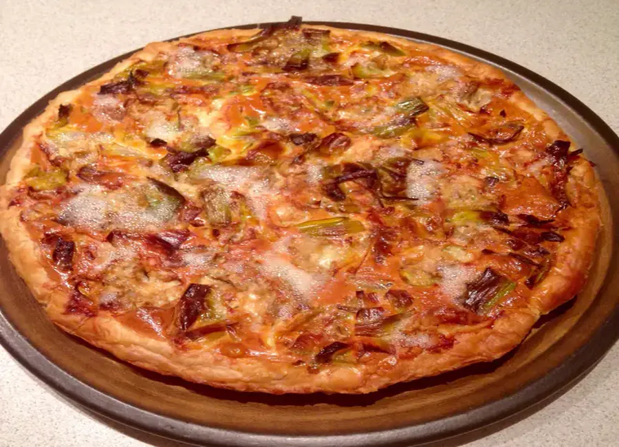 Quiche roquefort et poireaux