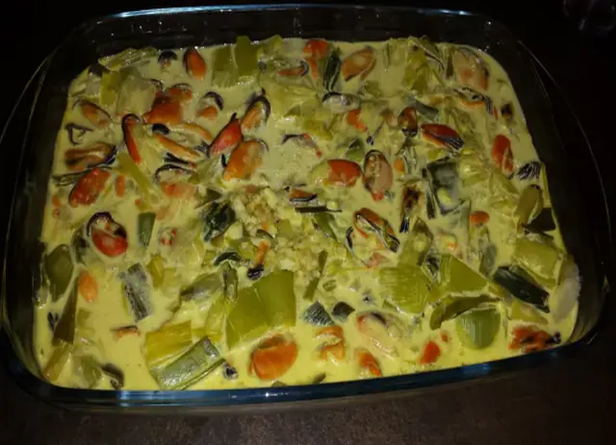 Gratin moules poireaux