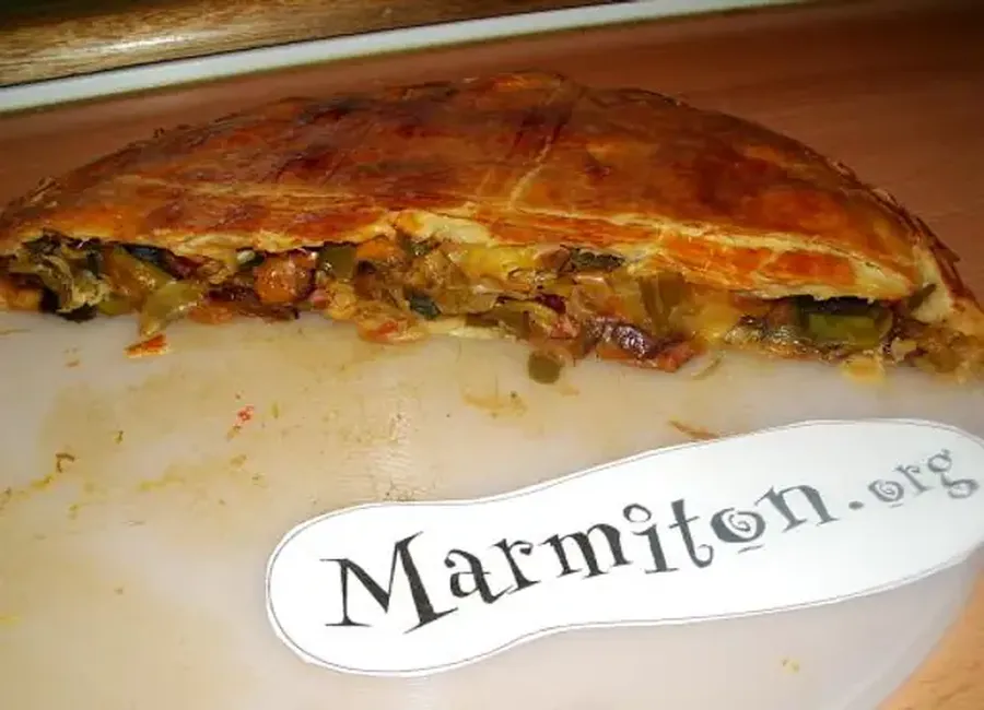 Tourte des 4 p (poireaux et 3 poivrons)