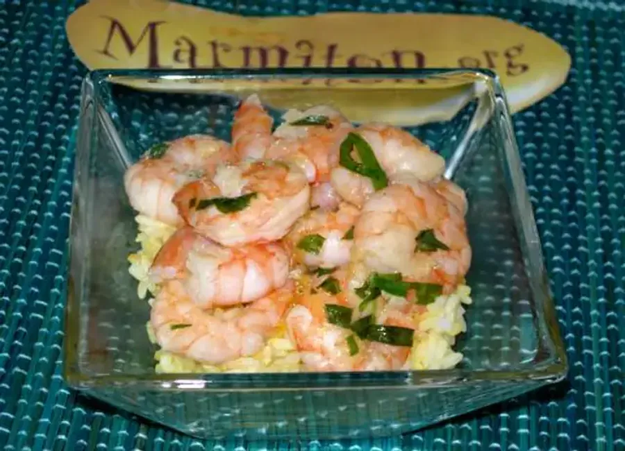 Crevettes flambées au gingembre