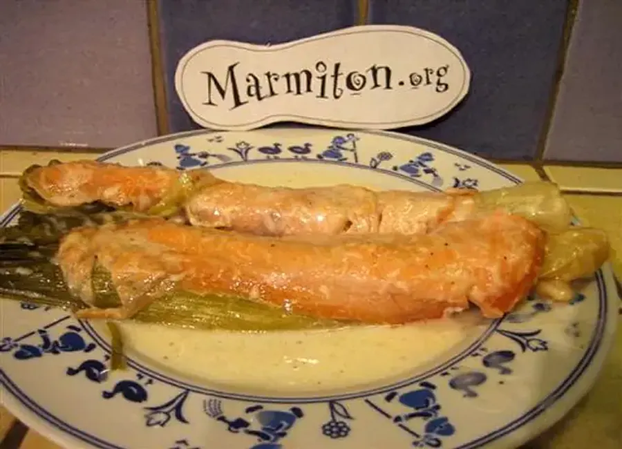 Roulés de poireaux légers au saumon fumé