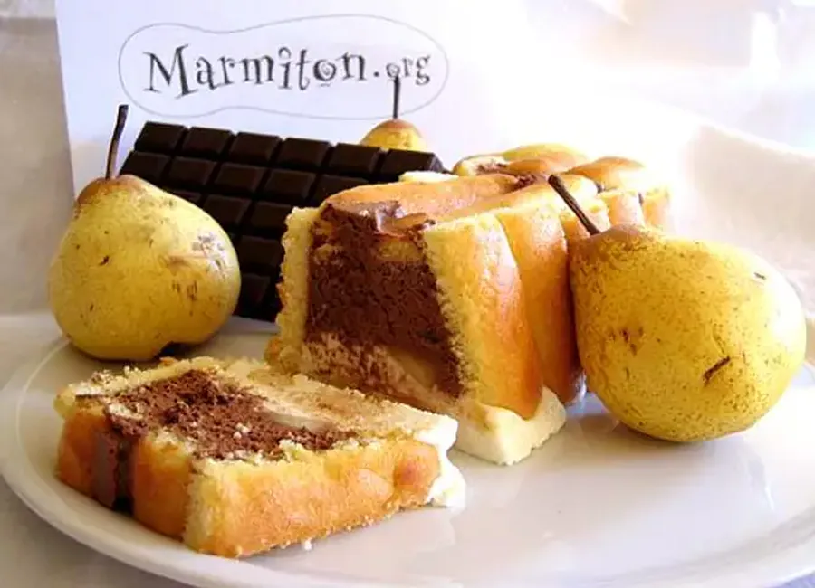 Bûche façon charlotte choco poire