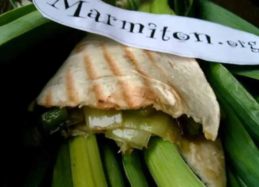 Quesadillas aux poireaux ( wraps chauds)