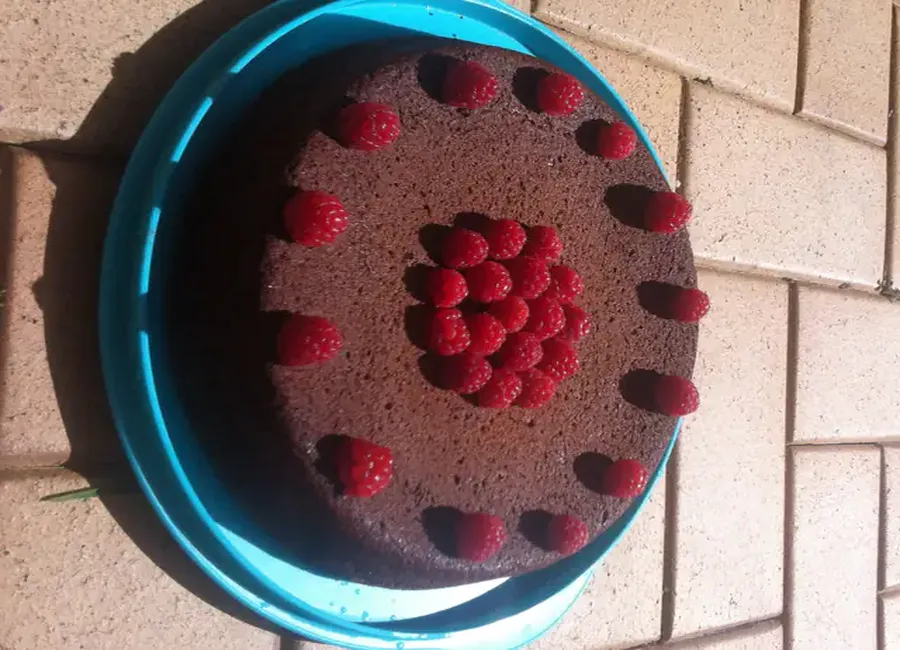 Gâteau chocolat amande framboise