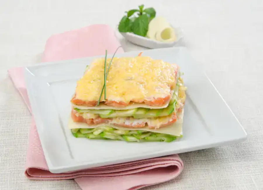 Lasagnes froides saumon fumé et avocat