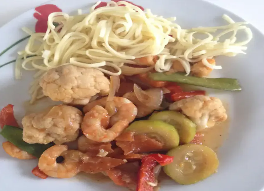 Chop suey crevettes