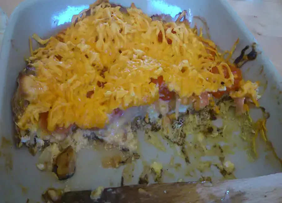 Omelette au gouda gratinée au four