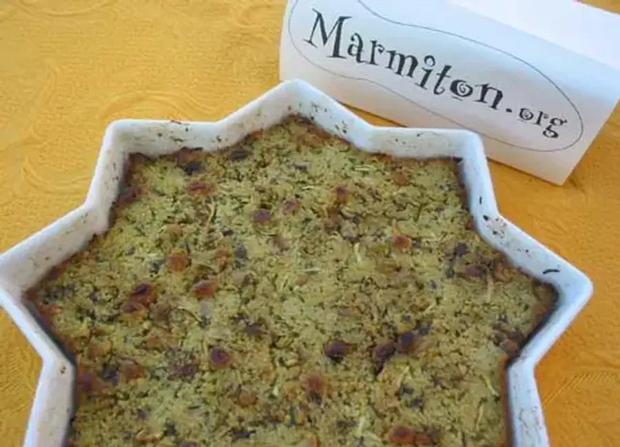 Galette couscous courgettes à la menthe et aux raisins secs