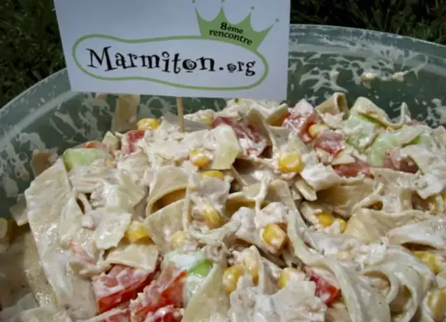 Salade de pâtes, sauce cacahuètes épicée (8ème rencontre)