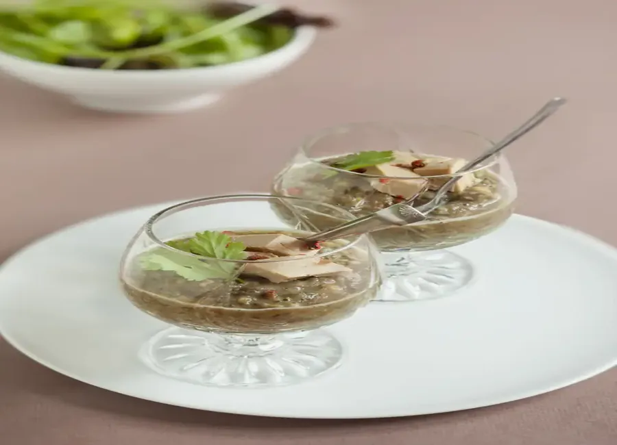 Verrines de lentilles au foie gras