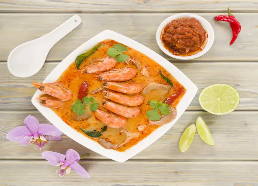 Crevettes curry et coco (thaïlande)