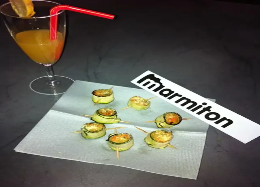Involtini (roulés) crevettes saumon fumé et courgettes