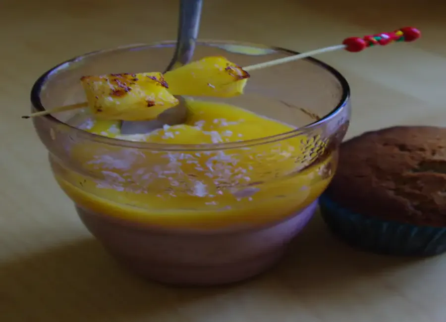 Tapioca au lait de coco et son coulis de mangue