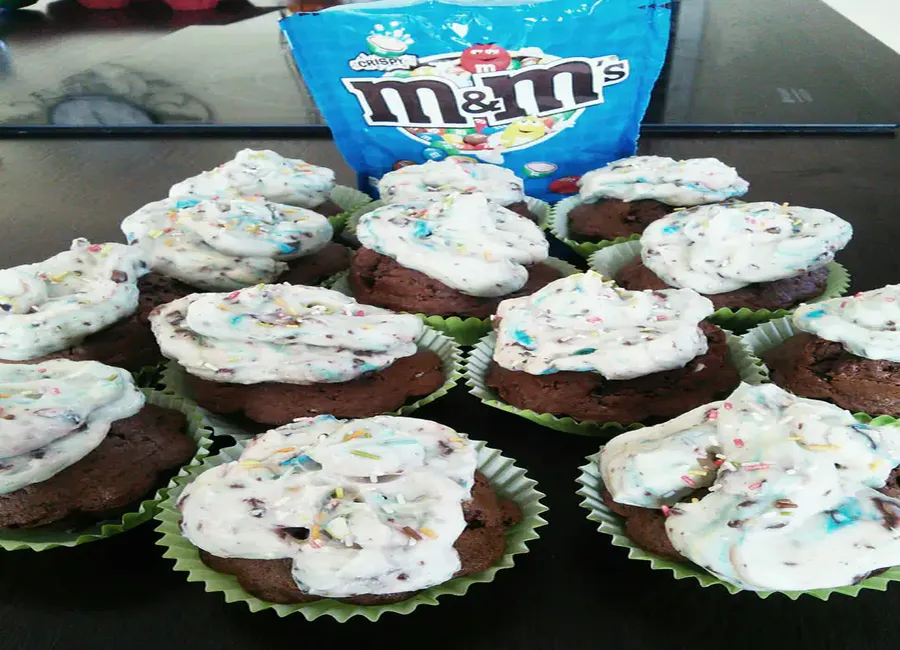 Cupcakes aux bonbons m&m's