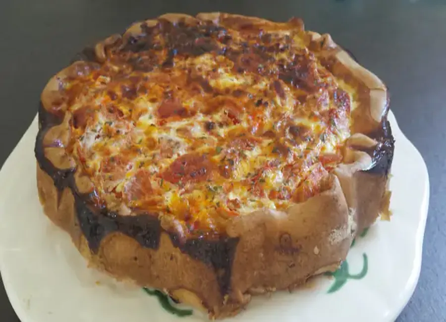 Quiche tomates maïs chorizo
