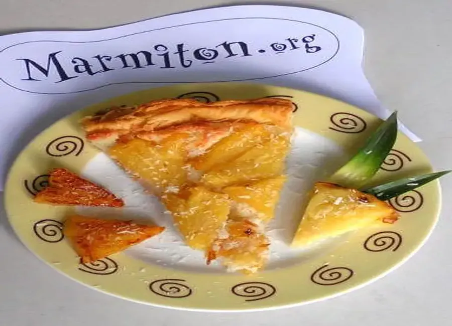Tarte noix de coco à l'ananas rôti