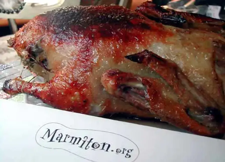 Canard laqué farci aux pommes
