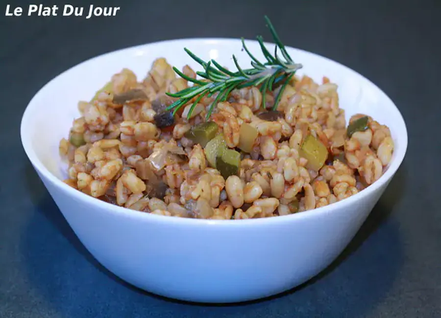 Poêlée de blé aux aubergines