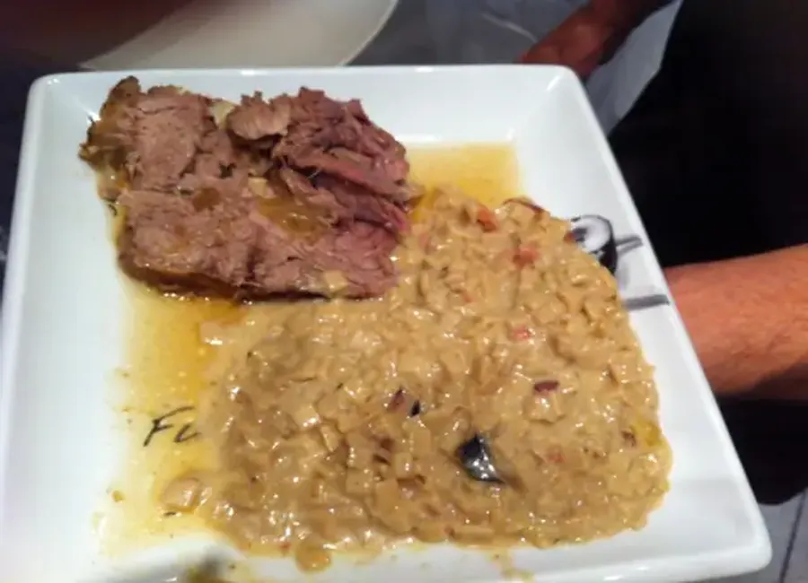 Gigot d'agneau et ses crozets au beaufort