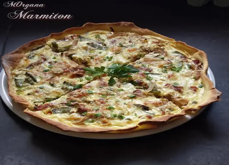 Quiche aux lardons oignons et poivrons