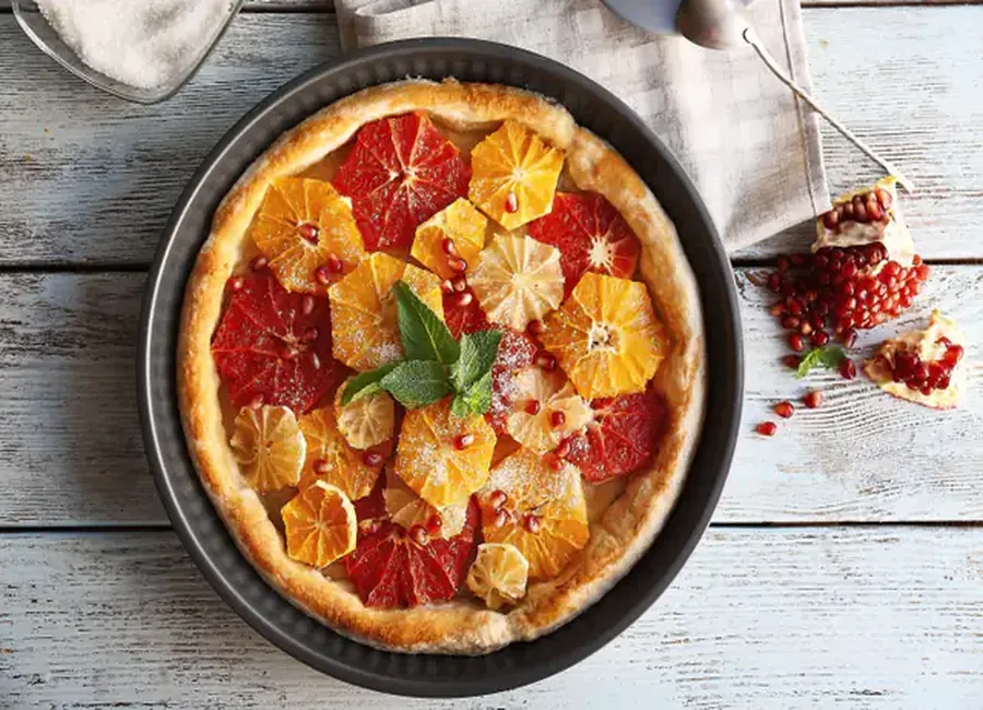 Tarte aux pamplemousses roses