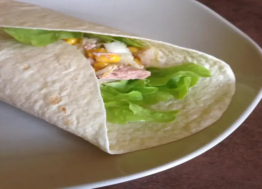 Wrap au thon, fromage frais et miel