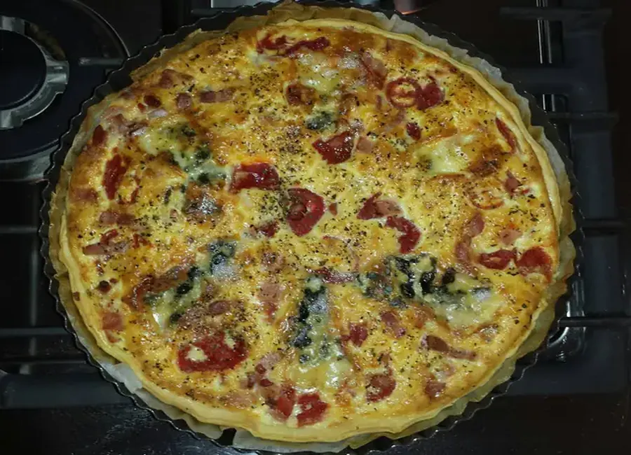 Quiche tomate roquefort mascarpone