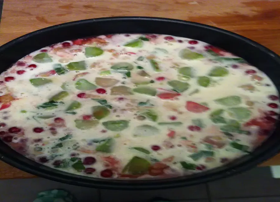 Clafoutis rhubarbe groseille