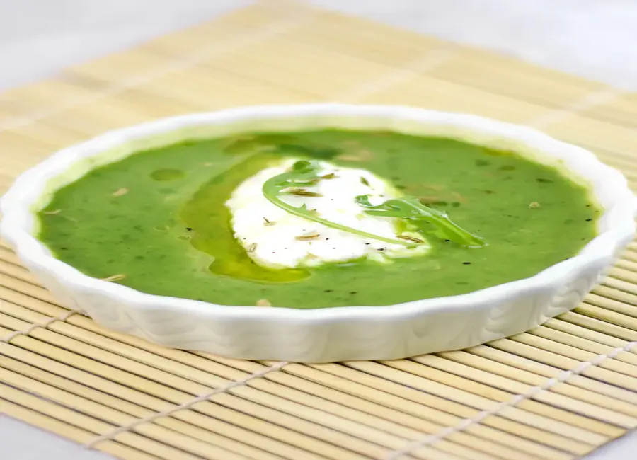Soupe de roquette au chèvre