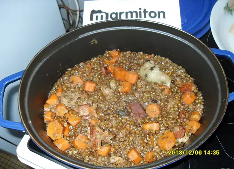 Echine de porc aux lentilles