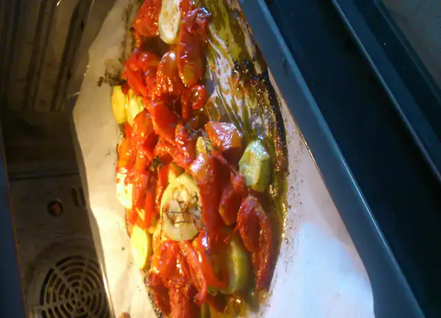 Noix de veau aux légumes rôtis