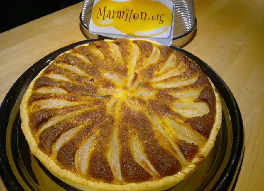 Tarte alsacienne facile aux poires, aux amandes et vanille