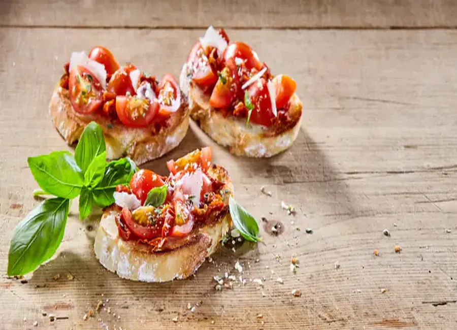 Bruschetta tomates crème de chorizo