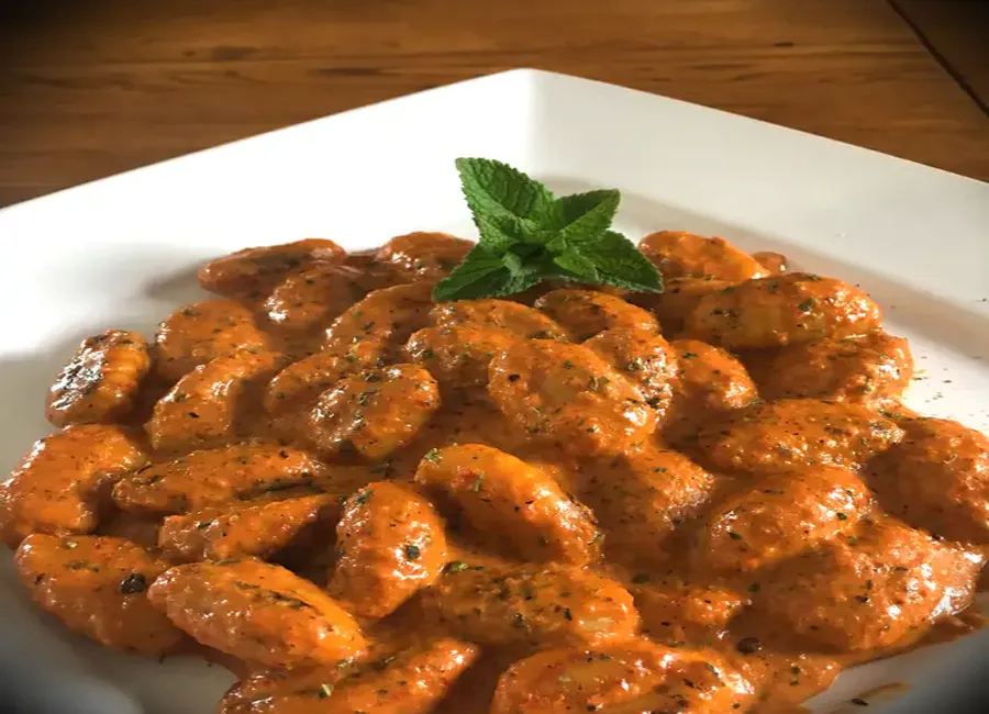 Gnocchi à la crème de poivron