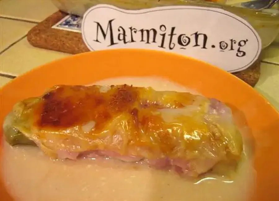 Gratin de poireaux à la mimolette et jambon
