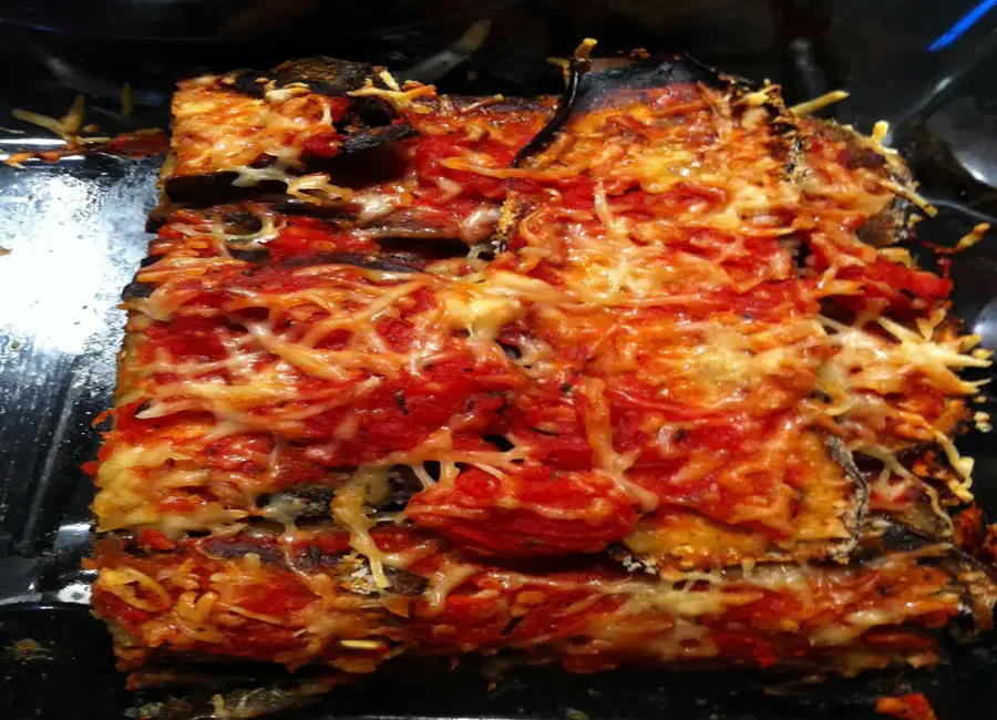 Tian d'aubergine panée au fromage