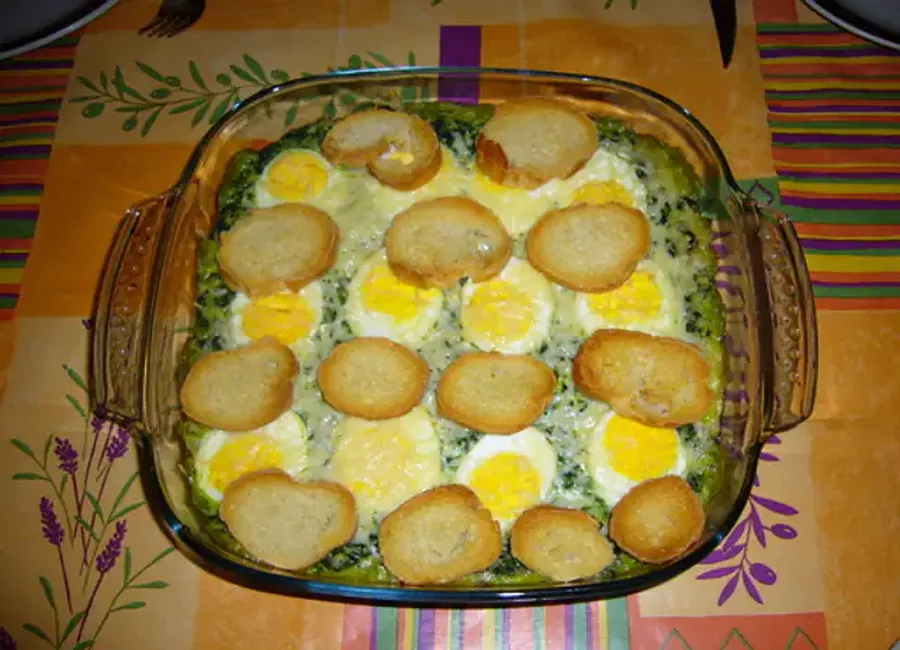 Épinards et oeufs durs à la béchamel