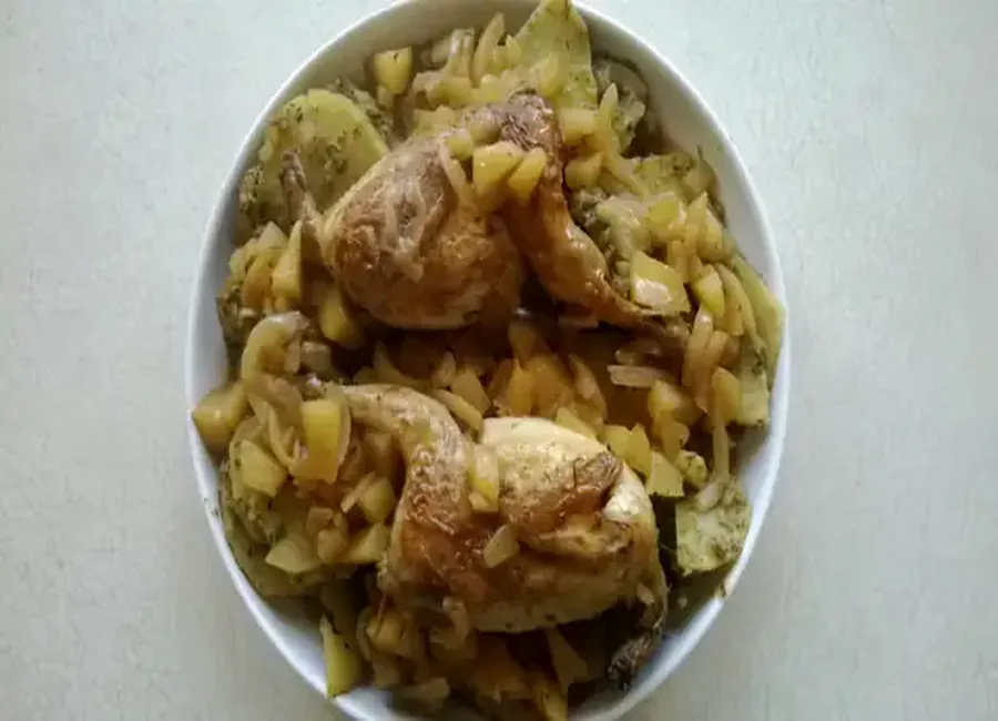 Cailles au cidre avec pomme de terre