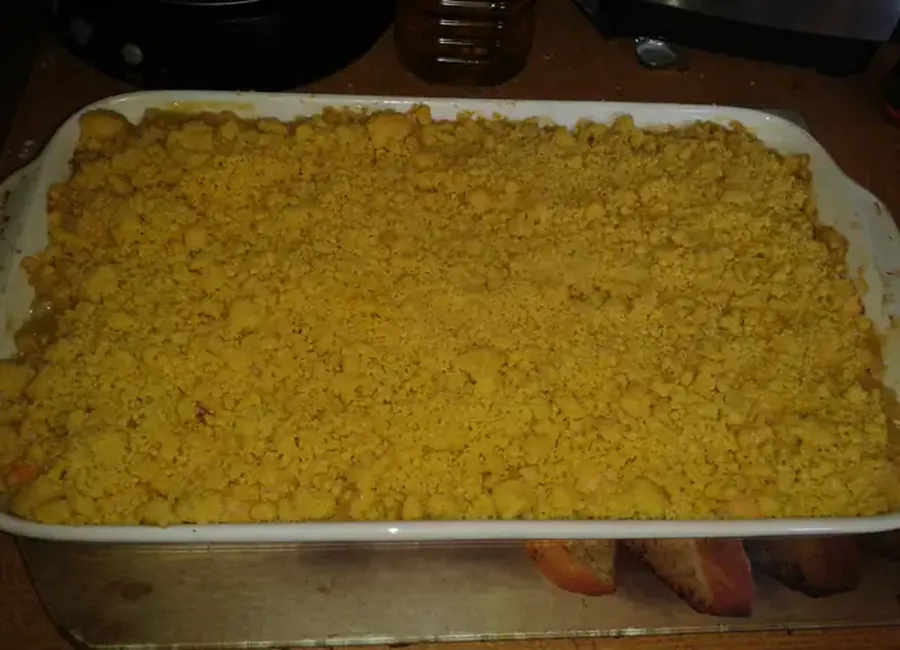 Crumble de saumon aux poireaux