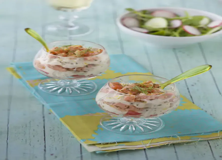 Verrine de saumon aux saveurs estivales