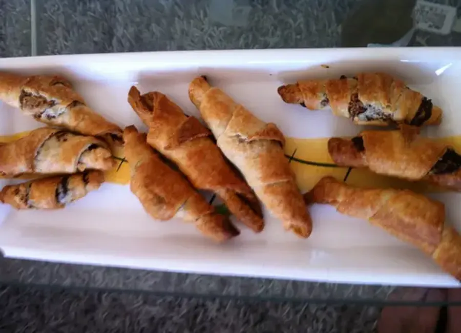 Petits croissants feuilletés chocolat coco