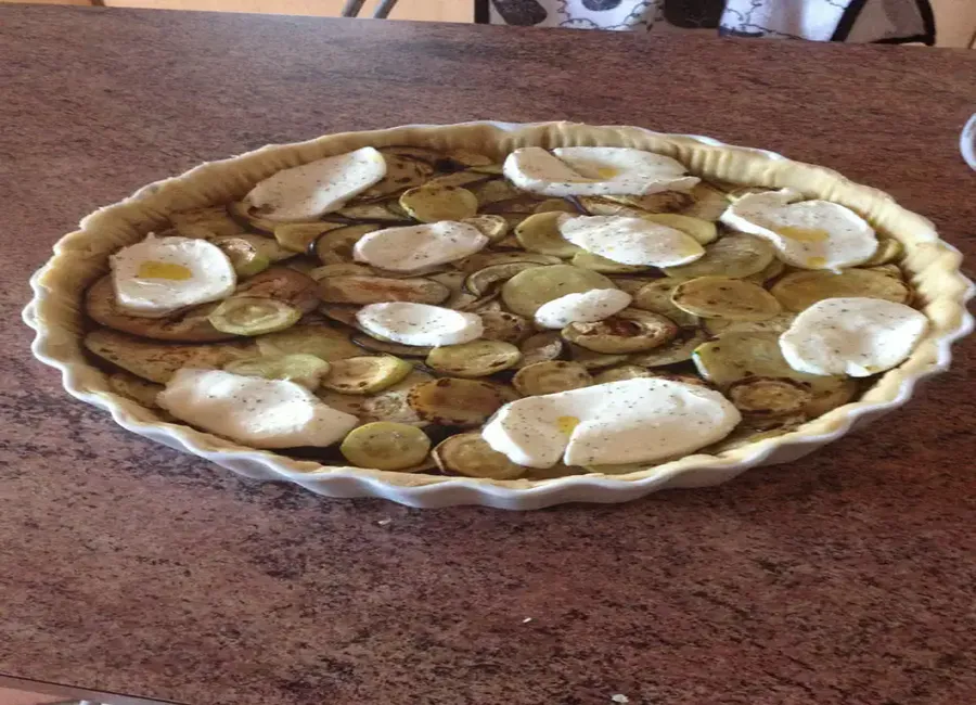Tarte végétarienne aux aubergines et courgettes